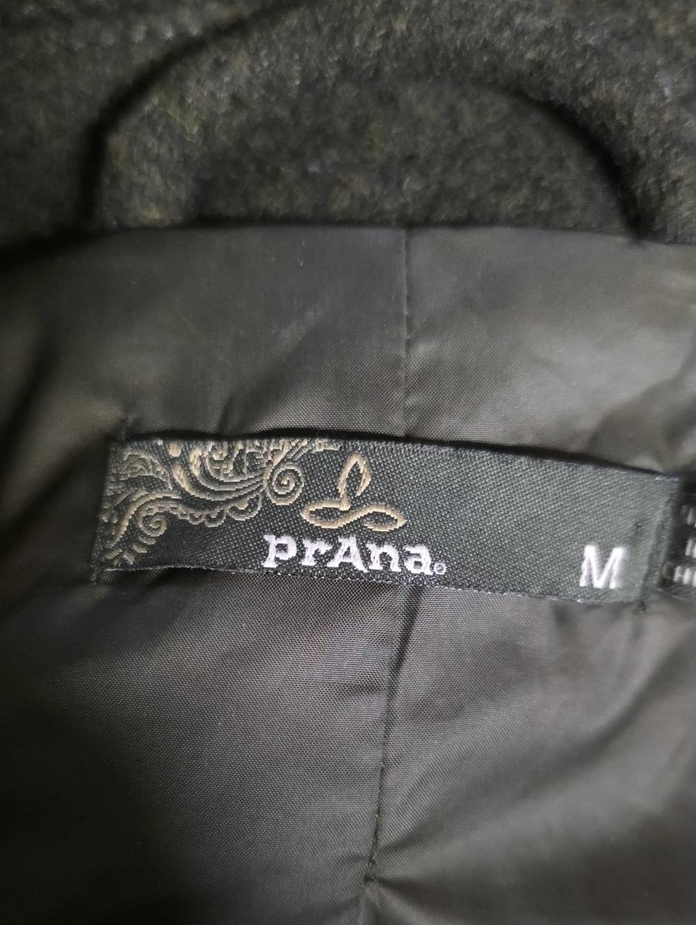 Prana Wool Blend Mid Length Olive Green Coat - Picture 5 of 6